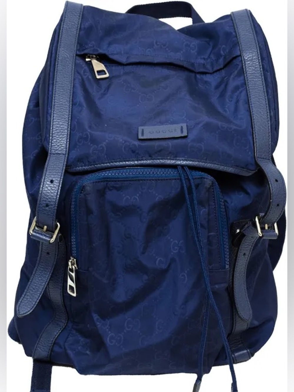 Gucci Deep Blue Monogram Nylon Backpack